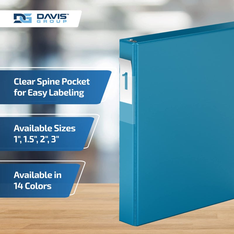 Davis Group Premium Economy 6-Pack 3-Ring Binders for School or Office, D-Ring Binders, 1 Inch, Turquoise - Image 4